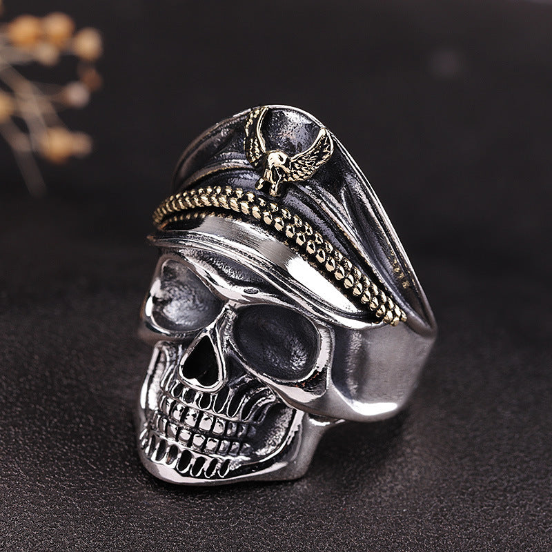 men's hip hop s925 silver sheriff star ring - MRSLM