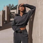 sweatshirt and elastic waist pant set, view 2 - MRSLM