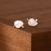 925 silver leaf drop earrings, view 2 - MRSLM
