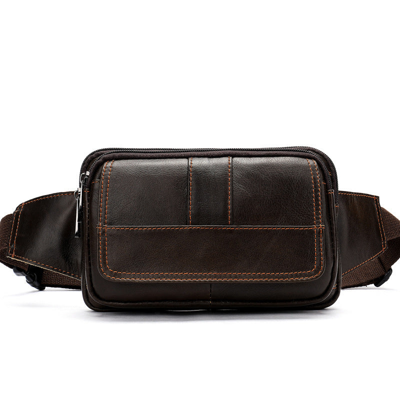 Men's cowhide crossbody waist bag, view 9 - MRSLM