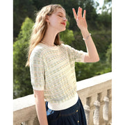 floral striped knit sweater, view 5 - MRSLM