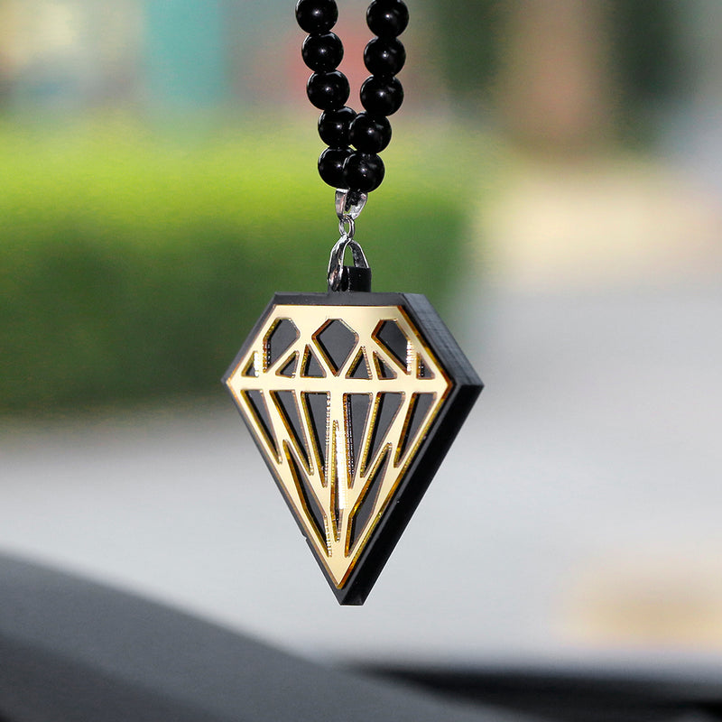diamond-shaped acrylic car pendant ornament, view 2 - MRSLM