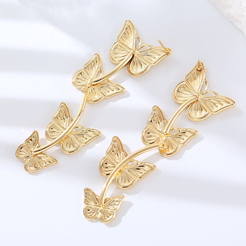 butterfly drop earrings, view 7 - MRSLM