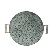round metal antique serving tray, view 7 - MRSLM