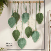 Boho macrame leaf tapestry, view 8 - MRSLM