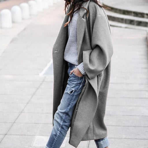women's long single-breasted coat, view 5 - MRSLM
