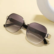 oversized rimless round sunglasses, view 8 - MRSLM