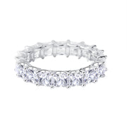 women's square row stone ring, view 3 - MRSLM
