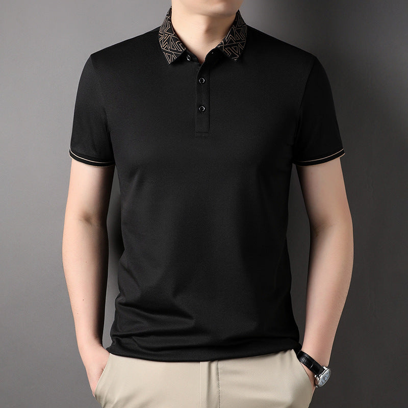 men's polo collar thin T-shirt, view 2 - MRSLM