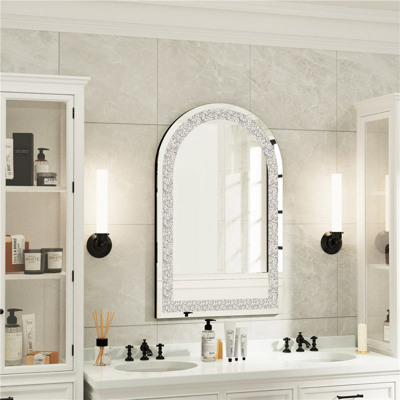 crystal crush diamond silver mirror, view 4 - MRSLM