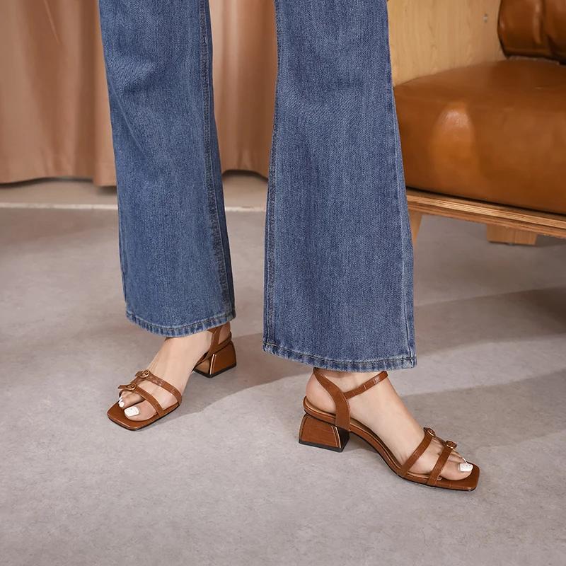 leather gladiator sandals, view 3 - MRSLM