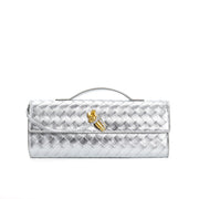 woven leather crossbody clutch bag, view 6 - MRSLM