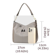large capacity cowhide leather tote bag, view 9 - MRSLM