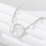 moon and sun coin pendant necklace, view 3 - MRSLM