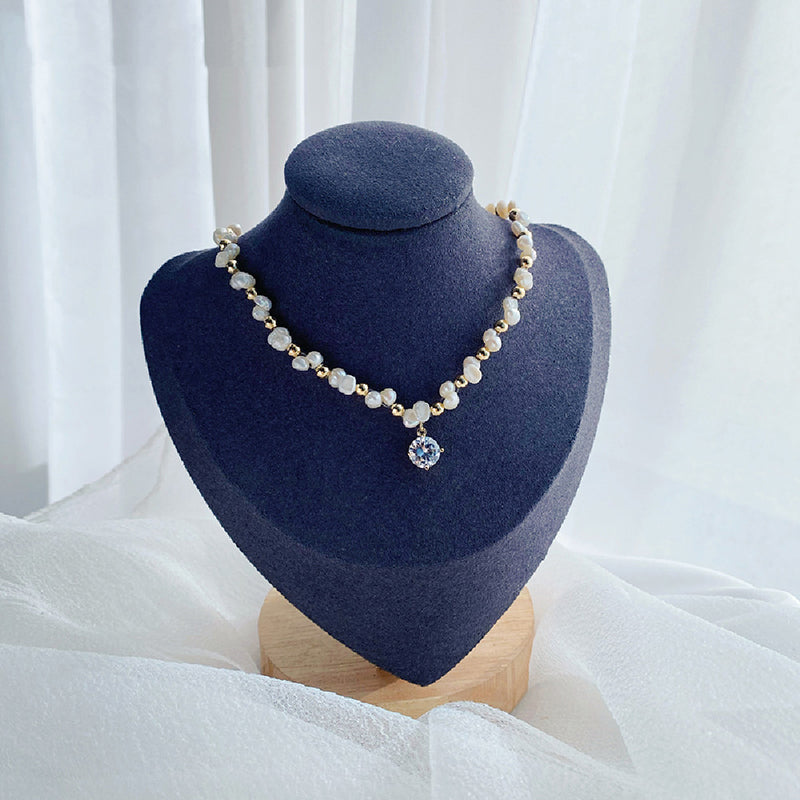 pearl necklace with gift box, view 3 - MRSLM