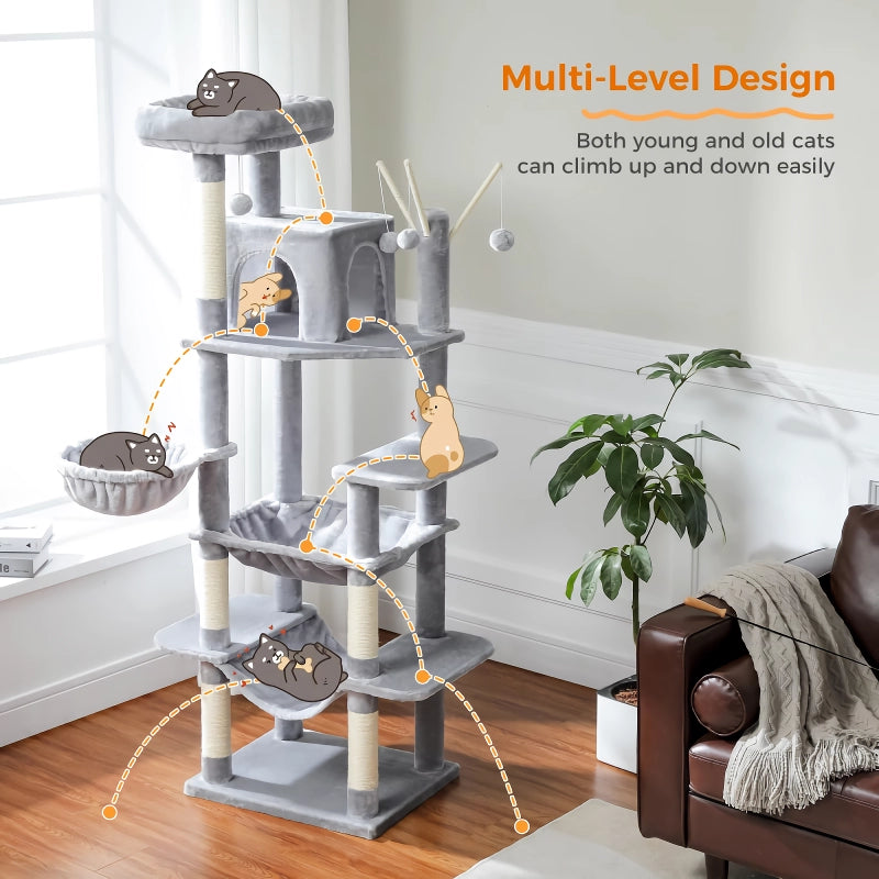 tall cat tree tower, view 6 - MRSLM