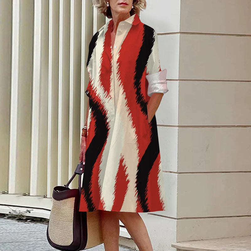 stripe 3D printed loose dress, view 6 - MRSLM