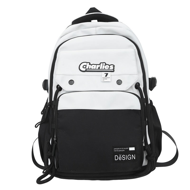 large nylon contrast backpack, view 5 - MRSLM