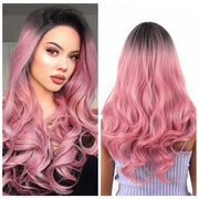 gradient color long curly wig, view 2 - MRSLM