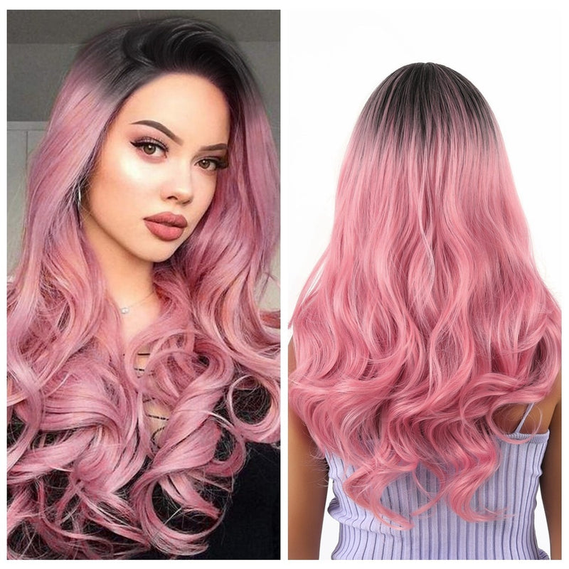 gradient color long curly wig, view 2 - MRSLM