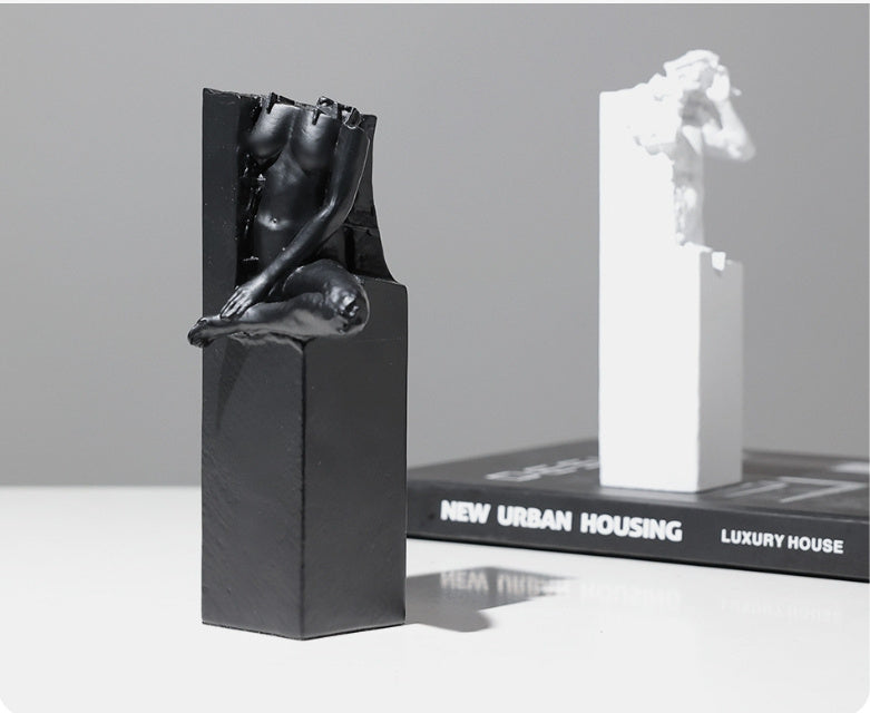 Abstract sculpture bookend pair, view 5 - MRSLM