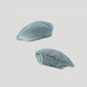 washed denim beret, view 5 - MRSLM