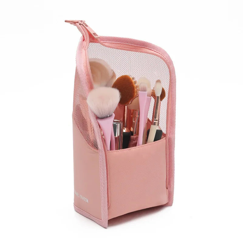 clear stand-up cosmetic bag for women, view 3 - MRSLM