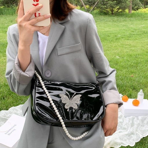 retro rhinestone shoulder bag - MRSLM