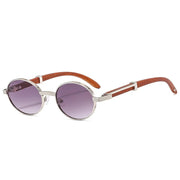 Retro oval gradient lens sunglasses, view 3 - MRSLM