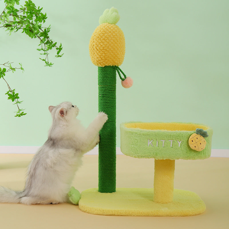 deluxe cat climbing frame with sisal scratch post, view 6 - MRSLM