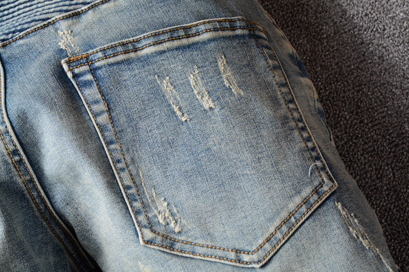 Multi pocket slim fit washed jeans, view 2 - MRSLM