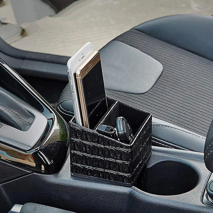 Luxury Leather Car Storage Box & Organizer