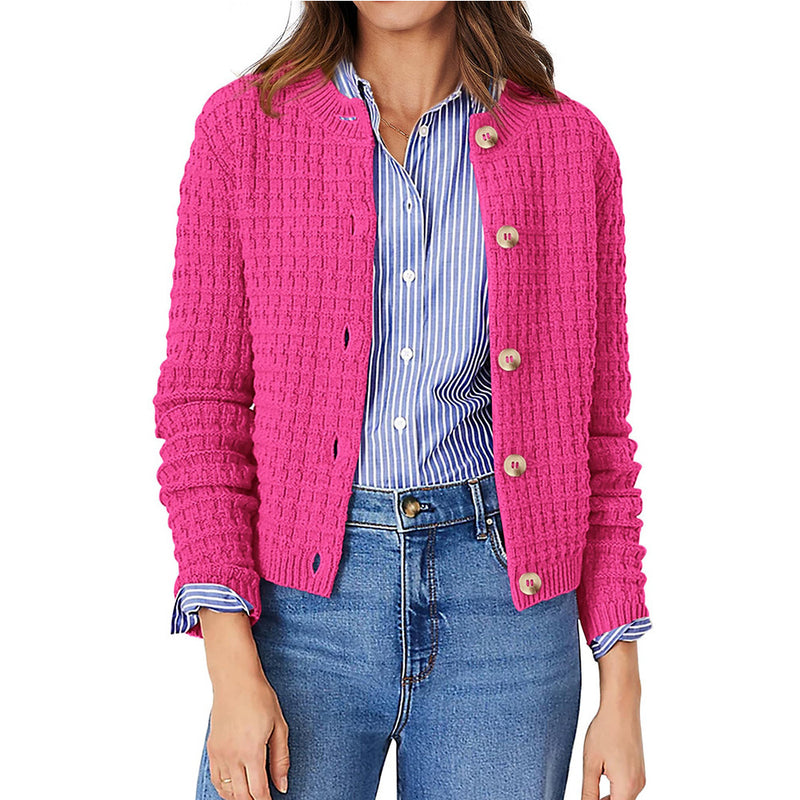 women's knitted cardigan sweater coat, view 6 - MRSLM