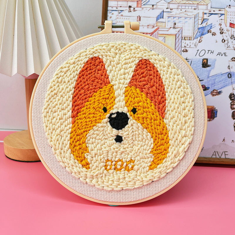 punch needle embroidery kit dog pattern, view 9 - MRSLM