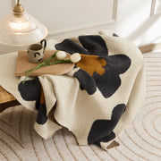 floral knitted throw blanket, view 6 - MRSLM