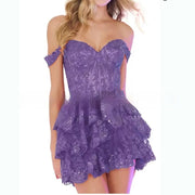 sequin short party dress, view 4 - MRSLM