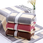 striped cotton face and bath towel, view 5 - MRSLM