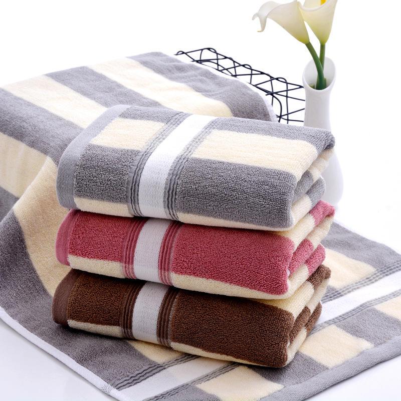 striped cotton face and bath towel, view 5 - MRSLM