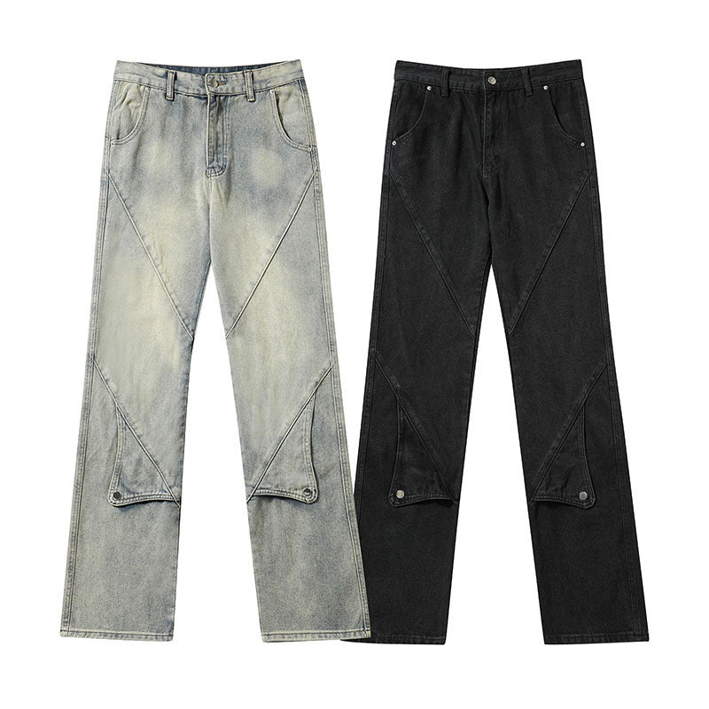 High Street Niche Design Straight Jeans