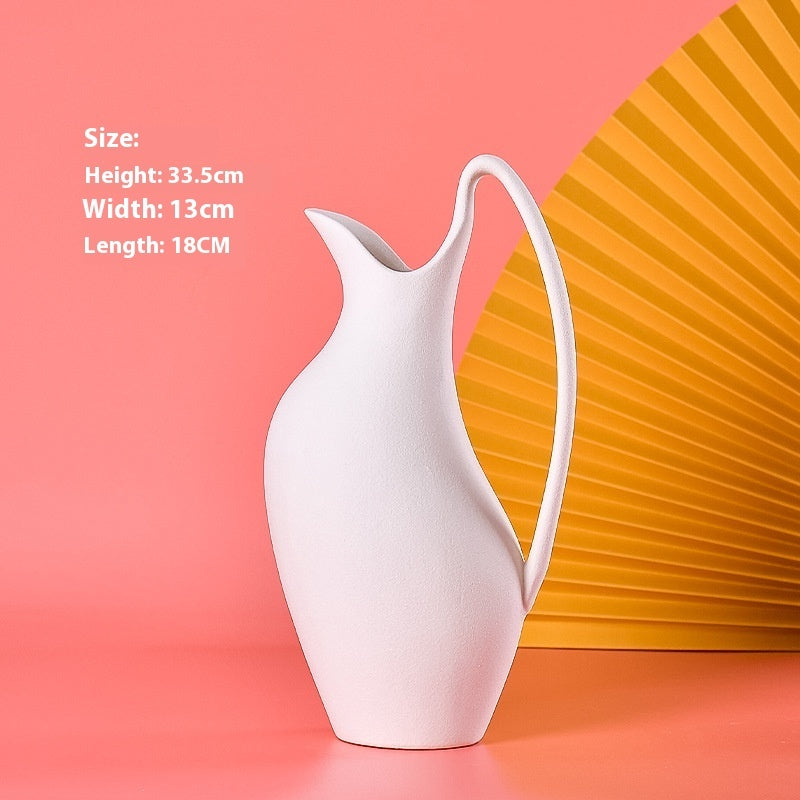 White ceramic countertop vase, view 10 - MRSLM