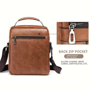 men's PU leather crossbody messenger bag, view 4 - MRSLM