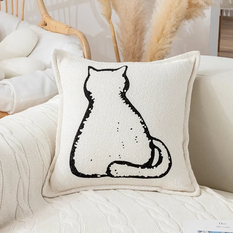 cat print cushion cover, view 3 - MRSLM