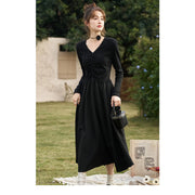 black knitted smocked midi dress, view 12 - MRSLM