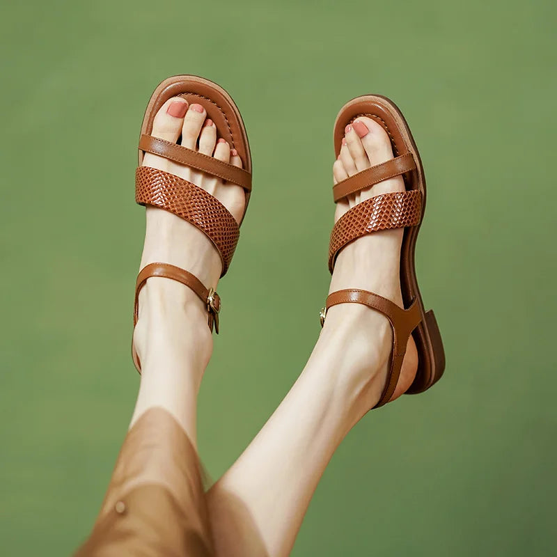 Retro women's leather sandals, view 7 - MRSLM