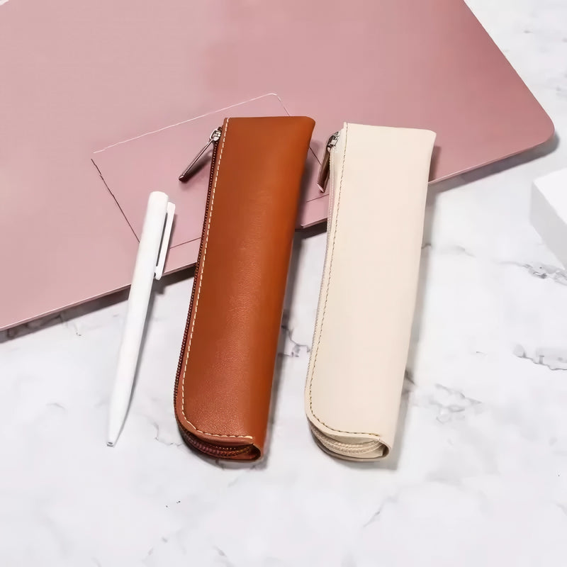 pu leather zipper pencil case, view 8 - MRSLM