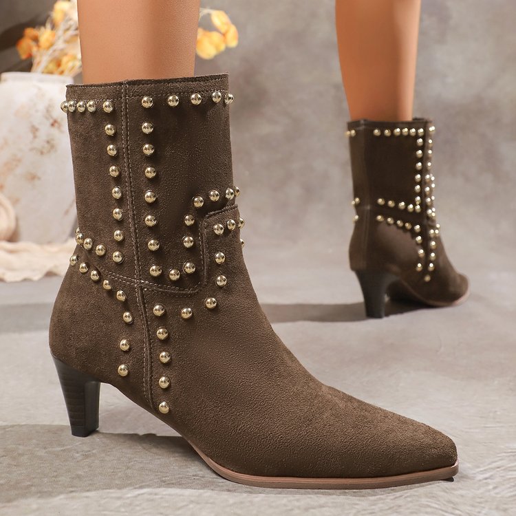 Women's studded western ankle boots, view 4 - MRSLM