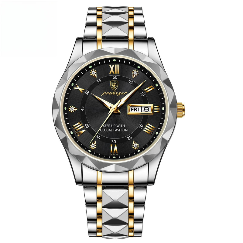 men's slim double calendar quartz watch, view 7 - MRSLM