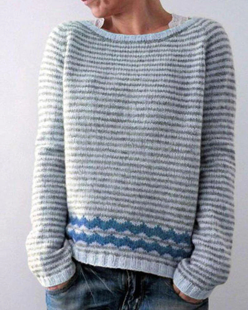 multicolor loose pullover sweater for women, view 7 - MRSLM