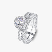 1 karat moissanite ring set, view 6 - MRSLM