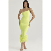 Feather midi dress, view 3 - MRSLM